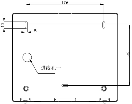 轉(zhuǎn)換開關(guān)采用壁掛式安裝，安裝孔位置和安裝孔距
